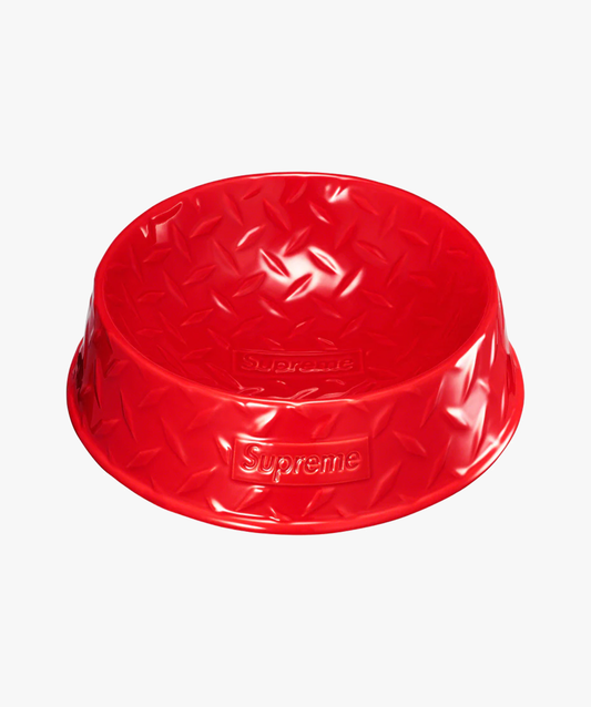 Supreme Diamond Plate Dog Bowl Red - Funky Insole