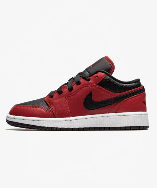 Jordan 1 Low 'Gym Red Black Pebbled' (GS) - Funky Insole